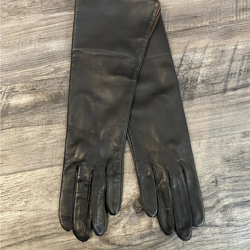 Like New - Aris Brown Long Leather Gloves
